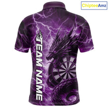 Load image into Gallery viewer, Custom Purple Thunder Lightning Dragon Dart Jerseys, Multi Styles Dart Team Shirts For Men, Women And Kid IPHW10399