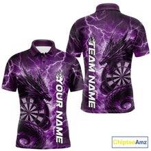 Load image into Gallery viewer, Custom Purple Thunder Lightning Dragon Dart Jerseys, Multi Styles Dart Team Shirts For Men, Women And Kid IPHW10399