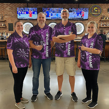 Load image into Gallery viewer, Custom Purple Thunder Lightning Dragon Dart Jerseys, Multi Styles Dart Team Shirts For Men, Women And Kid IPHW10399