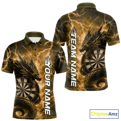 Custom Yellow Thunder Lightning Dragon Dart Jerseys, Multi Styles Dart Team Shirts For Men, Women And Kid IPHW10400