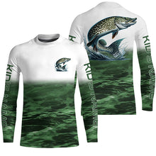 Load image into Gallery viewer, Personalized Pike Fishing Long Sleeve Tournament Fishing Shirts, Pike Fishing Jerseys | Green IPHW6034