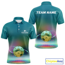 Load image into Gallery viewer, Custom Galaxy Colors Holographic Pickleball Team Polo Shirts For Men, Pickleball League Shirt IPHW9436