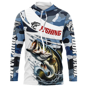 Personalized Bass Fishing Jerseys, Camo Bass Fishing Long Sleeve Tournament Shirts IPHW6309