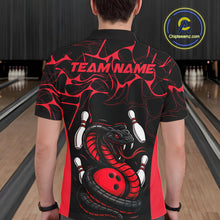 Load image into Gallery viewer, Custom Black And Red Cobra Snake Bowling Jerseys, Bowling Team Men Polo Shirts IPHW9813