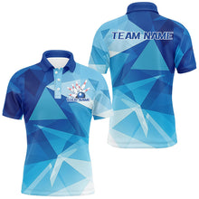 Load image into Gallery viewer, Custom Blue Bowling Shirts For Men, Bowling League Shirt Bowling Team Jerseys With Team Name IPHW7684