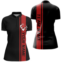 Load image into Gallery viewer, Black And Red Custom Classic Ladies Bowling Shirts, Bowling Uniform Bowling Jersey For Team IPHW7685