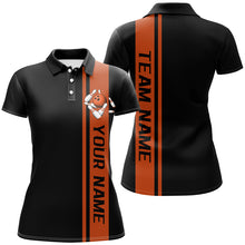 Load image into Gallery viewer, Black And Orange Custom Classic Ladies Bowling Shirts, Bowling Uniform Bowling Jersey For Team IPHW7686