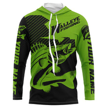 Load image into Gallery viewer, Custom Walleye Fishing Jerseys, Walleye Fishing Long Sleeve Fishing Tournament Shirts | Green IPHW5728