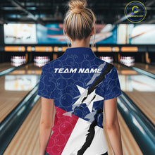 Load image into Gallery viewer, Custom Bowling Pattern Texeas Bowling Women Quarter Zip Shirt, Texas Bowling League Shirt IPHW9630