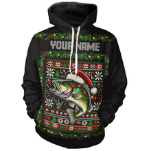 Load image into Gallery viewer, Custom Largemouth Bass Fishing Ugly Sweater Pattern Style All Over Shirts Christmas Fishing Shirt IPHW7904