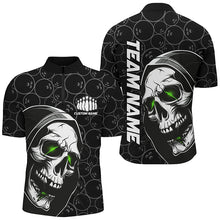 Load image into Gallery viewer, Custom Halloween Skull Bowling Shirts For Men, Personalized Bowling League Shirts | Green IPHW7077