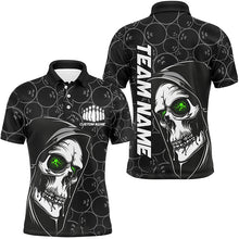 Load image into Gallery viewer, Custom Halloween Skull Bowling Shirts For Men, Personalized Bowling League Shirts | Green IPHW7080