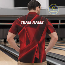 Load image into Gallery viewer, Custom Red Fragmental Pattern Background Men Bowling Team Quarter-Zip Shirt, Bowling Jerseys IPHW11428