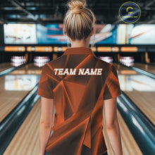 Load image into Gallery viewer, Custom Orange Fragmental Pattern  Women Bowling Team Quarter-Zip Shirt, Bowling Jerseys IPHW11431