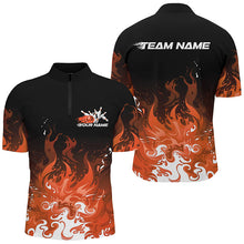 Load image into Gallery viewer, Custom Flame Bowling Shirts For Men, Team Name Orange Bowling League Shirts Bowlers Outfits IPHW7404