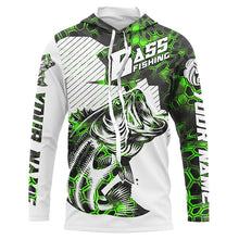 Load image into Gallery viewer, Personalized Bass Fishing Jerseys, Bass Fishing Long Sleeve Fishing Tournament Shirts | Green Camo IPHW5750