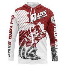 Load image into Gallery viewer, Personalized Bass Fishing Jerseys, Bass Fishing Long Sleeve Fishing Tournament Shirts | Red Camo IPHW5753