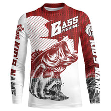 Load image into Gallery viewer, Personalized Bass Fishing Jerseys, Bass Fishing Long Sleeve Fishing Tournament Shirts | Red Camo IPHW5753