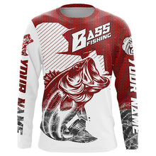 Load image into Gallery viewer, Personalized Bass Fishing Jerseys, Bass Fishing Long Sleeve Fishing Tournament Shirts | Red Camo IPHW5753