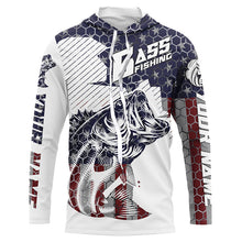 Load image into Gallery viewer, Personalized American Flag Bass Fishing Jerseys, Patriotic Bass Fishing Tournament Shirts IPHW5754