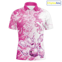 Load image into Gallery viewer, Custom Pink Ice Crystal Bowling Team Jerseys For Men, Women And Kid, Bowling Tournament Shirts Multi Styles IPHW10423