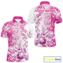 Load image into Gallery viewer, Custom Pink Ice Crystal Bowling Team Jerseys For Men, Women And Kid, Bowling Tournament Shirts Multi Styles IPHW10423