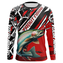 Load image into Gallery viewer, Personalized Rainbow Trout Fishing Jerseys, Trout Fly Fishing Shirts For Tournament| Black And Red IPHW6357