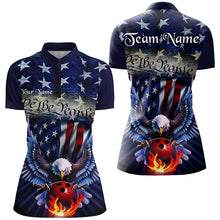 Load image into Gallery viewer, Customized Eagle Bowling Shirt Patriotic Polo Bowling Jersey For Women US Bowling | Blue IPHW7110