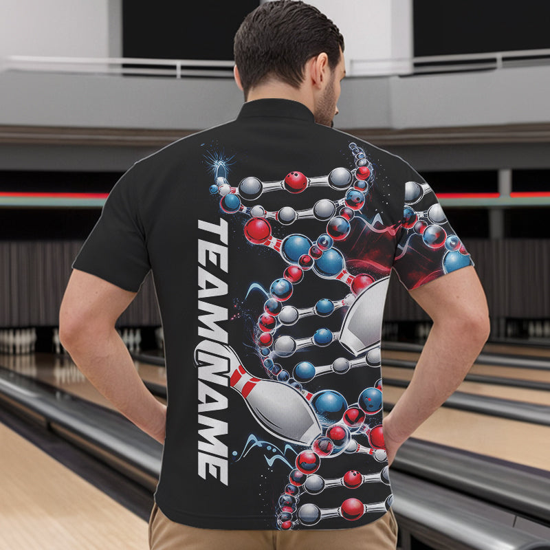 Bowling Is In My Dna Custom Bowling Quarter-Zip Shirts For Men, Bowling Team Bowling League Shirt IPHW8372
