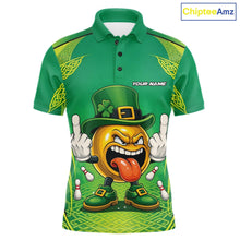 Load image into Gallery viewer, Custom Funny Leprechaun Bowling Ball St Patricks Day Bowling Shirts, Celtic Pattern Bowling Tournament Outfits IPHW10443