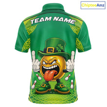 Load image into Gallery viewer, Custom Funny Leprechaun Bowling Ball St Patricks Day Bowling Shirts, Celtic Pattern Bowling Tournament Outfits IPHW10443