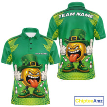 Load image into Gallery viewer, Custom Funny Leprechaun Bowling Ball St Patricks Day Bowling Shirts, Celtic Pattern Bowling Tournament Outfits IPHW10443