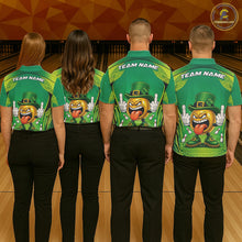 Load image into Gallery viewer, Custom Funny Leprechaun Bowling Ball St Patricks Day Bowling Shirts, Celtic Pattern Bowling Tournament Outfits IPHW10443