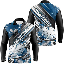 Load image into Gallery viewer, Custom Men'S Pickleball Polo Shirts, Black And Blue Pickleball Outfit Pickleball Team Shirts IPHW6931