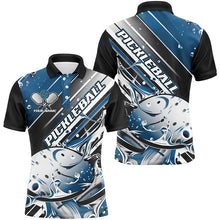 Load image into Gallery viewer, Custom Men'S Pickleball Polo Shirts, Black And Blue Pickleball Outfit Pickleball Team Shirts IPHW6931
