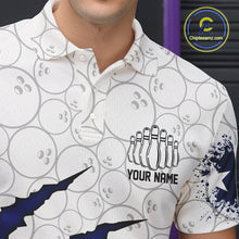 Load image into Gallery viewer, Custom Texas Flag Bowling Team Polo Shirts For Men, Texas Bowling League Shirt IPHW9834