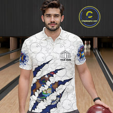 Load image into Gallery viewer, Custom Michigan Flag Bowling Team Polo Shirts For Men, Michigan Bowling League Shirt IPHW9837