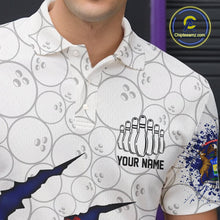 Load image into Gallery viewer, Custom Michigan Flag Bowling Team Polo Shirts For Men, Michigan Bowling League Shirt IPHW9837