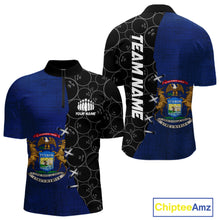 Load image into Gallery viewer, Michigan Flag Custom Bowling Team Shirts For Men, Patriotic Bowling League Shirt IPHW10717