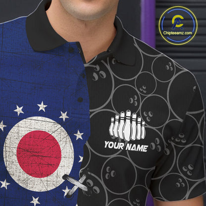 Ohio Flag Custom Bowling Team Shirts For Men, Patriotic Bowling League Shirt IPHW10720