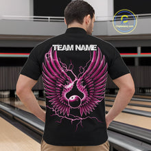 Load image into Gallery viewer, Custom Pink Lightning Bowling Ball With Wings Bowling Men Team Shirt, Bowling Jerseys IPHW10731