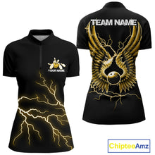 Load image into Gallery viewer, Custom Yellow Lightning Bowling Ball With Wings Bowling Women Team Shirt, Bowling Jersey IPHW10732