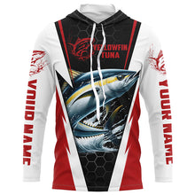 Load image into Gallery viewer, Custom Yellowfin Tuna Fishing Jerseys, Tuna Long Sleeve Performance Fishing League Shirts | Red IPHW6402
