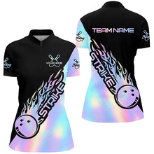 Load image into Gallery viewer, Strike Bowling Polo Shirts For Women, Custom Bowling Team Shirts Bowler Outfit IPHW5240