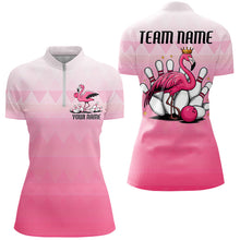 Load image into Gallery viewer, Custom Funny Flamingo Women&#39;s Bowling Shirts, Cute Bowling Team Shirt Bowling Tournament IPHW7730