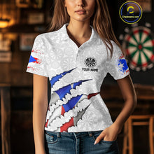 Load image into Gallery viewer, Custom Puerto Rico Flag Dart Team Polo Shirt For Women, Puerto Rico Dart Jerseys IPHW10021