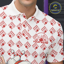 Load image into Gallery viewer, Custom Funny Santa Claus Christmas Bowling Men Polo Shirts, Xmas Bowling Team Shirt IPHW10111