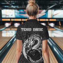 Load image into Gallery viewer, Custom Viking Dragon Bowling Quarter-Zip Team Shirts For Women, Celtic Bowling Shirt IPHW8584