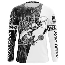 Load image into Gallery viewer, Walleye Fishing Gray Camo Custom Long Sleeve Fishing Shirts, Walleye Tournament Fishing Jerseys IPHW6061