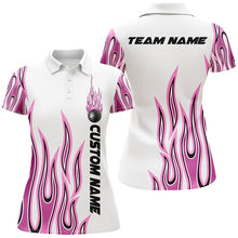 Load image into Gallery viewer, Personalized Flame Bowling Shirts For Women, Bowling Ball Custom Bowling Team Shirt IPHW4985